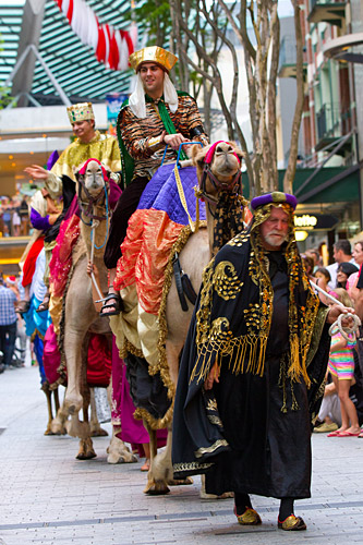 Three wise men, and their camels.