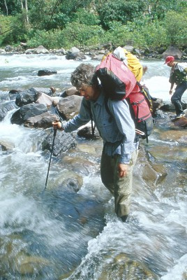 River crossing. Chachapoyas, Peru