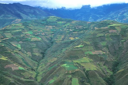 Patchwork landscape. Chachapoyas, Peru