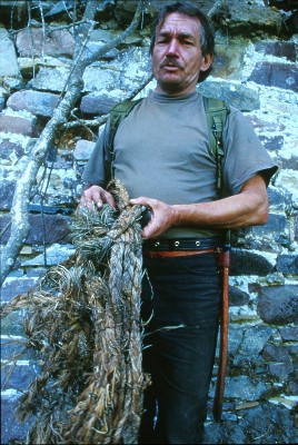 Dr. Peter Lerche. Chachapoya tomb. Chachapoyas, Peru