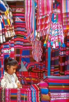 Traditional blankets. La paz, Bolivia